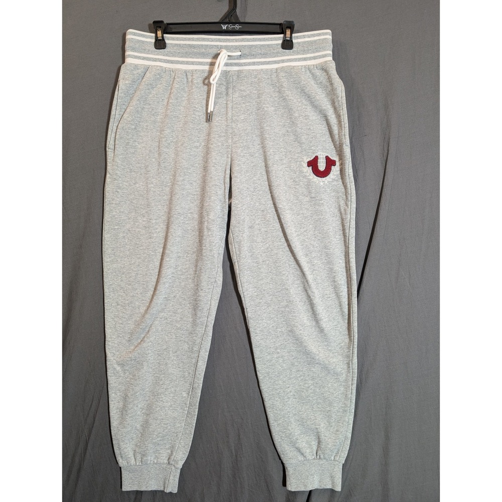 True Religion Collegiate Jogger Sweatpants Heather Gray Men's L/G